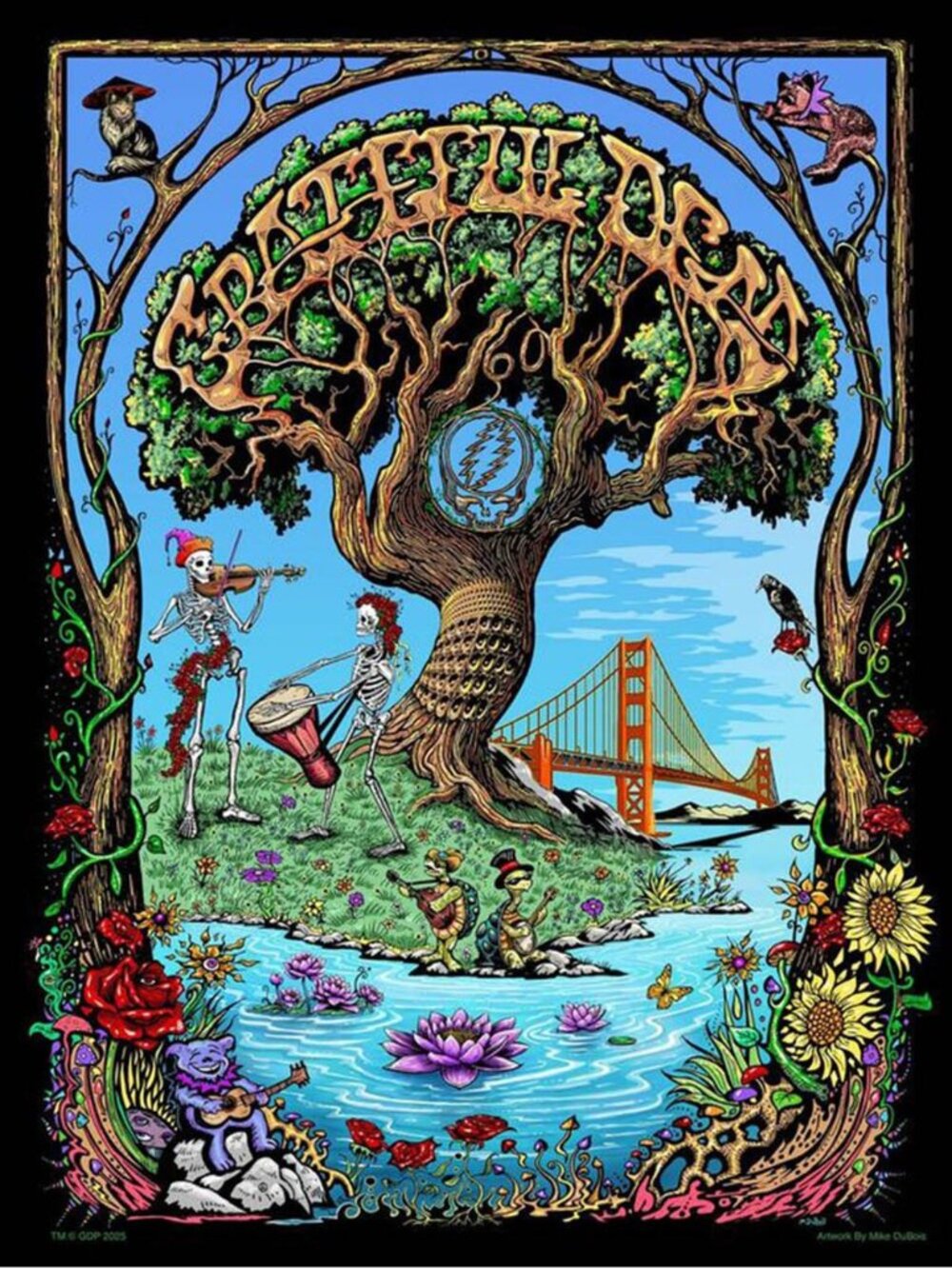Grateful Dead 60th Anniversary Poster Tapestry by Mike DuBois ~ 30x45 ~ New!